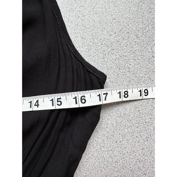 Knox Rose Midi Dress Women Medium Black Sleeveless Surplice Elastic Waist Tassel - Picture 9 of 11